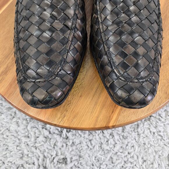 Paul Fredrick Mens 9.5 Brown Checkered Woven Casual Lifestyle Loafer Dress Shoe main image 6